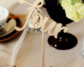 Elegant Vintage Rustic Decoration Table Number | Gold Wedding Unique Engraved Table Number | Custom Gift Modern Rose Gold Table Number
