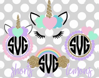 Download unicorn svg unicorn monogram svg little girl svg SVG DXF