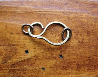 Hammered Antiqued Brass Hook Clasp - 1 - 18 gauge Hook Clasp