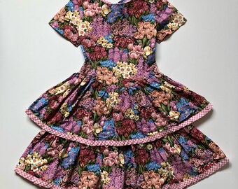 Vintage Garden Bouqet Open Back Party Dress (10)