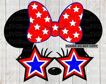 SVG DXF File for Minnie with Star Shaped Sunglasses