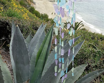 Sea Glass Wind Chime, wind chime, seaglass windchimes, beach chime, unique garden decorations, mosaic glass, glass wind chime, coastal decor