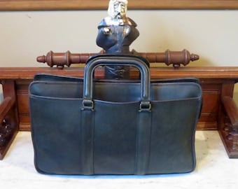 Dads Grads Sale Coach Embassy Briefcase In Black Leather Made In The United States Style No 5090- VGC