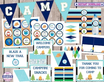 Campground Signs Camping Party Printables Instant Digital