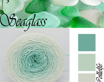 Seaglass* Merino silk Gradient Yarn hand dyed - Lace weight