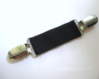 Black Elastic Dress Clip- Womens Shirt Clip- Cinch Clip- Garment Clip- Elastic Clip BELT- Custom Fit for clothing- Waist Cinch- Jacket Clip