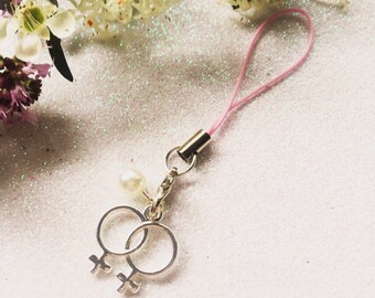 Double Venus Lesbian Phone Charm with Strap