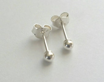 Petite Sterling Silver Studs. Delicate small ball studs. Small ball stud earrings. Minimalist Sterling Silver Studs. Small stud earrings.