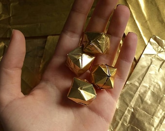 50 golden metallic origami balloons