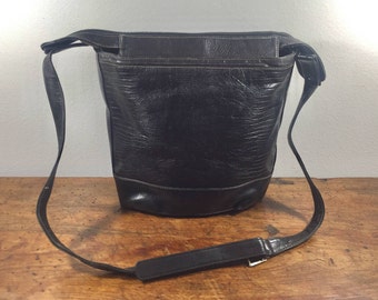 Lanvin Paris, Made in Italy, Black Leather Purse, Bag, Shoulder Bag