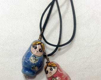 Matryoshka Necklace, Pink