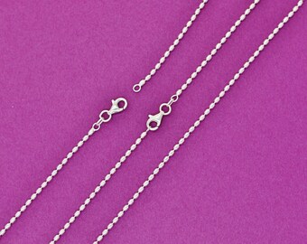 Sterling Silver 1.8MM Rice/Oval Bead Chain- All Lengths