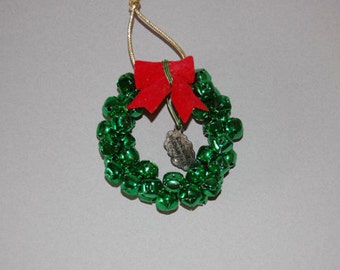 Mini Jingle Bells Wreath ~ Green