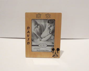 Mickey Mouse 5x7 or 8x10 (Your Choice)Custom Picture Frame Personalized Family Name Frame Childrens Name Frame