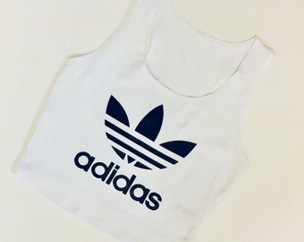 Women’s Tank razorback crop top white adidas logo