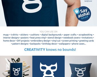 BLUE DEMON MASK svg, eps, dxf, png, pdf, jpg files • Lucha Libre fan • mexican wrestling clipart • silhouette