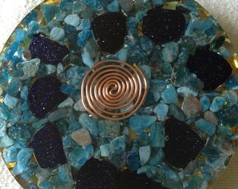 Orgone Charging Plate ~ “Deep Blue”~ Healing ~ Reiki Charged