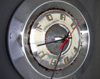1959 Ford Hubcap Clock - Classic Car Clock