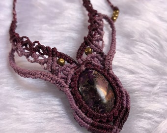 Röötz -Sea sediment jasper Macrame necklace, macrame jewelry, macrame, macrame art, bohemian jewelry, micro macrame, boho pendant