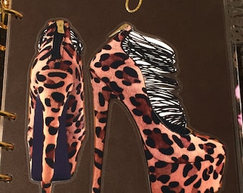 Lovely Leopard High Heel Shoes Dashboard- Double Sided Option GM, MM, PM