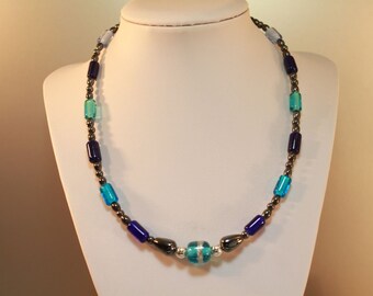 Necklace Turquoise Murano Glass handmade