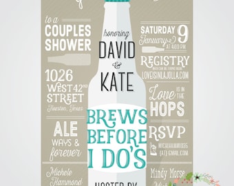 Brews Before I Do's // Couples Shower Invitation