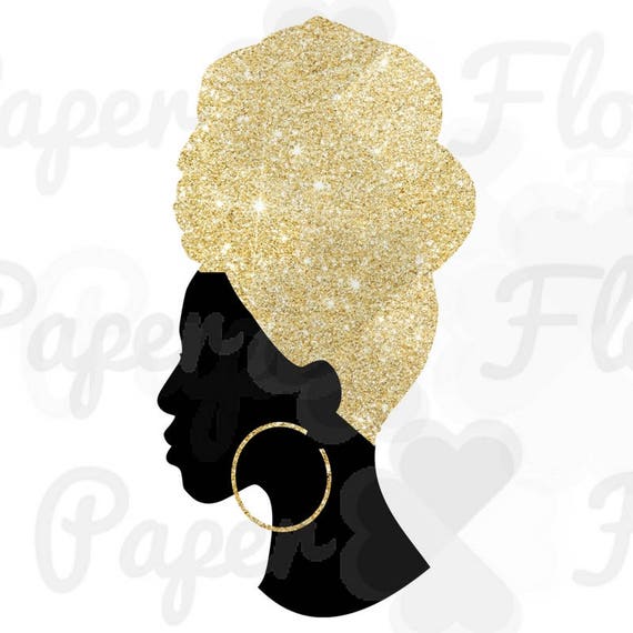 Download Headwrap Woman PNG gold glitter headwrap png gold black girl