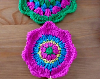 Crochet hanging mandala trio