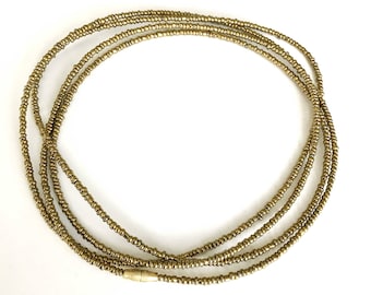 Gold African Waist Beads - Waist Beads - Belly Chain - Belly Beads - With Clasps