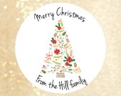 Items similar to Custom Christmas labels,Christmas stickers,Christmas tree labels,Christmas tree ...