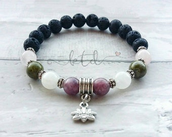 Fertility bracelet- fertility aide- fertility gemstones- healing jewelry- fertility gift- invitro- trying to concieve- diffuser bracelet-