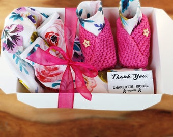 Floral Baby Shower Gifts Newborn Baby Girl Gift Set Organic Cotton