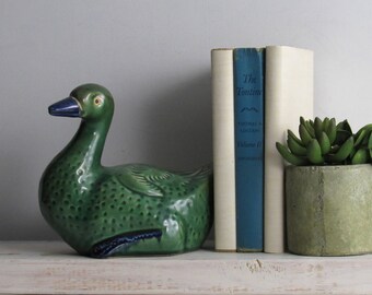 bookcase art - Home décor - Duck – cabin decor -ceramic – mid century