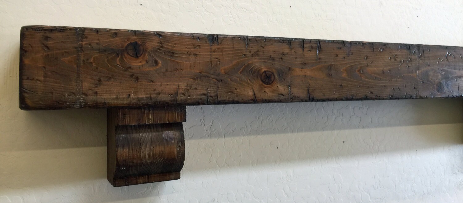 Wood Beam Mantle With Corbelsbeam Mantlefloating