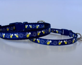 Lightning Bug Kitty and XS Dog Collar - Made to Order