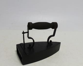 Antique Old Hand Forged Cast Iron Sad Charcoal Clothes Iron.