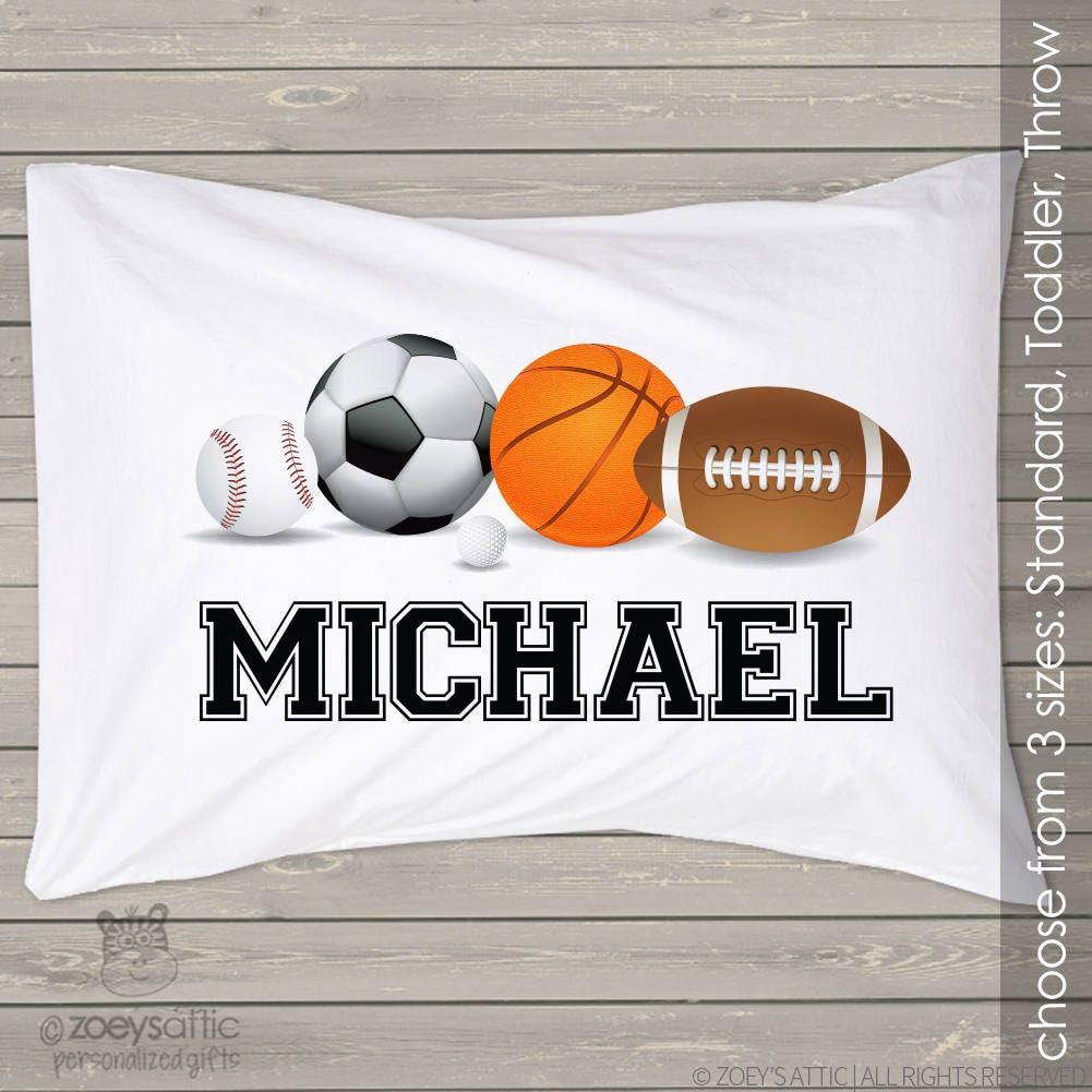 Sports theme with sports balls pillowcase / pillow custom