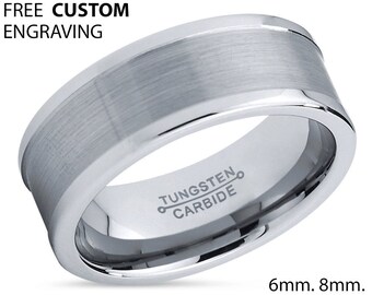 Brushed Men's Wedding Band,Tungsten Wedding Band,Tungsten Wedding Ring,Comfort,Tungsten,Engagement Band,Anniversary Ring,8mm Tungsten 6mm