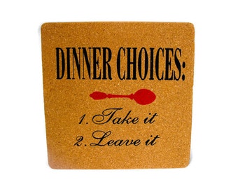 Vintage Hot Pad - Retro Hot Pad, Kitchen Hot Pad, Modern Cork Hot Pad, Cork Hot Pad