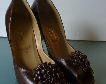 Vintage Garolini Made in Italy Peeptoe Shoes 8M