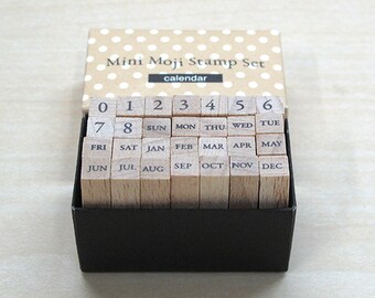 Planner stamps,planner stamp,hobonichi,erin condren,filofax,travelers notebook,frixion stamp,japanese stamp,Mini Calender stamp Set,S-size 3