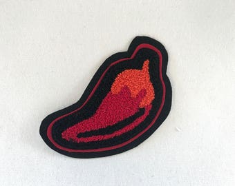 Hot Chili Pepper Chenille Patch 4.5"x4.5" - Varsity Letterman Patch