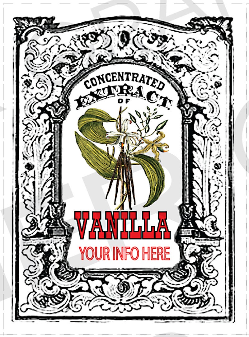 you add text homemade vanilla extract labels vintage vanilla extract