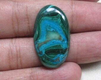 Azurite Malachite Azurite Malachite Cabochon Azurite Malachite Gemstone Loose Azurite Malachite Size 18 x 31 x 5 mm Azurite Round ET 5314