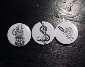 1D Larry Stylinson tattoo button set