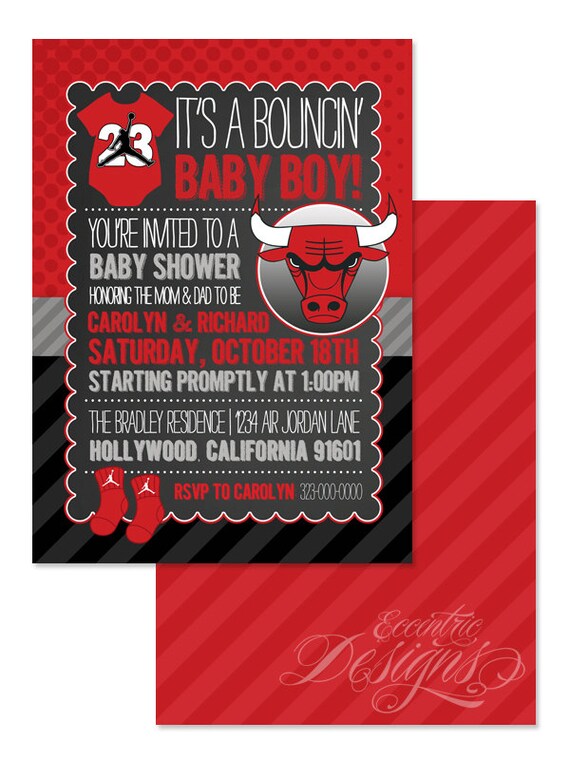 5X7 Air Jordan Invitation You Print Jumpman Invite Air