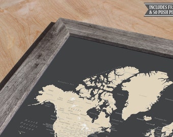 18x24 world push pin map with frame 100 push pins travel map map