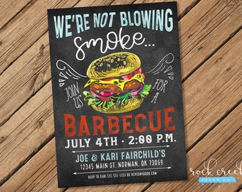 Barbecue Invitation, Charcoal Grill Invitation, BBQ Party, BBQ Invitation, Barbecue Party, Printable Party Invitation