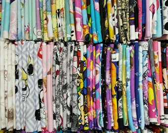 Cartoon Fat Quarter Bundle: Lot of 8 Fat quarters No Duplicates - Disney, Nickelodeon, ,Nintendo, Marvel 100% Cotton Quilting Fabric