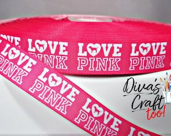 Victoria Secret Love Pink Grosgrain Ribbon - SUPER FAST SHIPPING